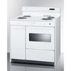 Summit Appliance Div. Summit-Electric Range, 220V, White, Clock Timer, Oven, Light, 36"W WEM430KW